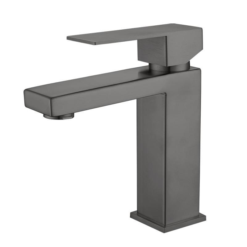 Modern Basin Faucet Bathroom Gold Black Chrome Faucet Deck Mounted Basin Sink Tap Mixer Hot & Cold Water Stainless Steel Faucet