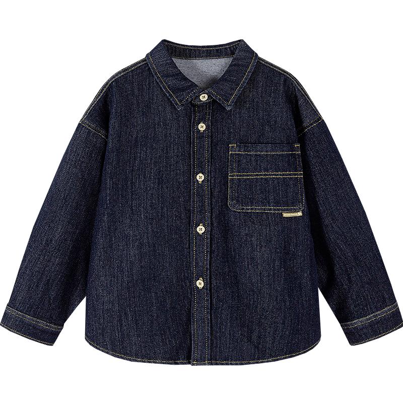 Мини-рубашка Balabala из мягкого денима, унисекс, для детей 120
