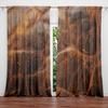 2 Stück Brauner Lederdruck Vorhang für Heimdeko - Stangentasche Fensterbehandlung für Schlafzimmer, Büro, Küche, Wohnzimmer
