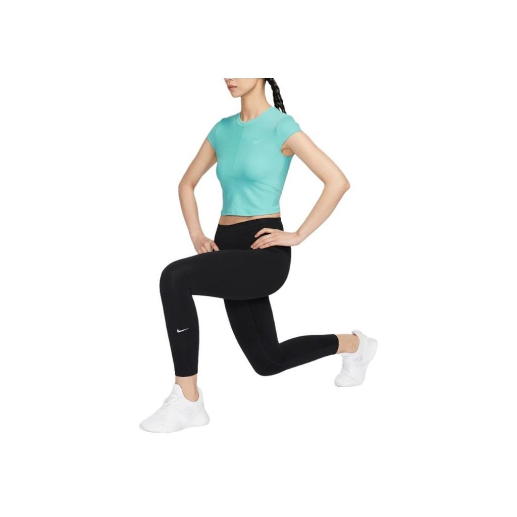 Nike Solid Color Round Neck Short Sleeve Quick Dry Slim Fit T-Shirt Women tops Blue FV7875-300