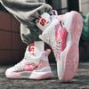 High-Top Basketball Shoes Teens Kids Outdoor Court Training Running Sneakers Rubber Sole Synthetic Upper