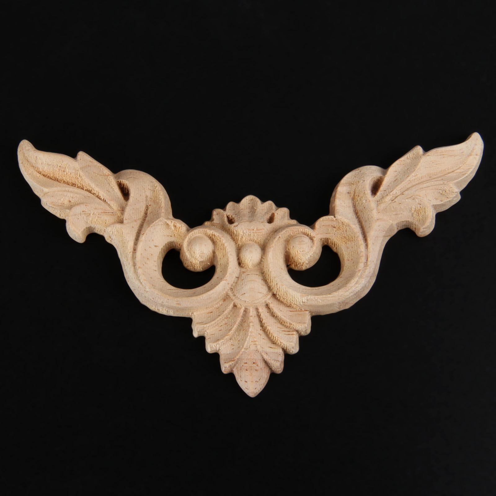 

1pc Wood Decal Corner 8/10/12/15cm Triangular Hollow Flower Branch European Style Board Decor Wall Door Furniture Window Mirror