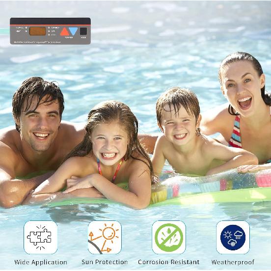 Pool Heater Keypad Membrane Replacement, Pool Heating Control Panel Replace for Hayward Universal H-Series, Fits H100ID1 H150 H150FDN, etc, Black