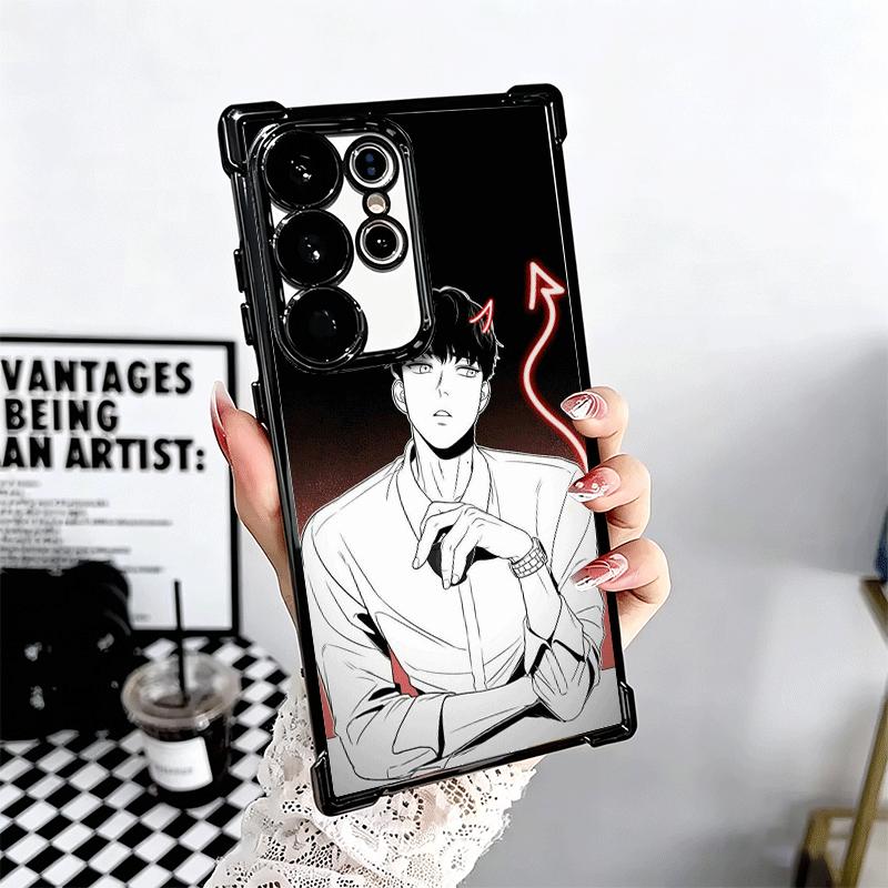 B-J A-Alex Anime Plating Phone Case For Samsung Galaxy S24 S25 FE S26 Edge S23 Ultra S22 S21 Plus S20 Anti-Fall Airabag Cover