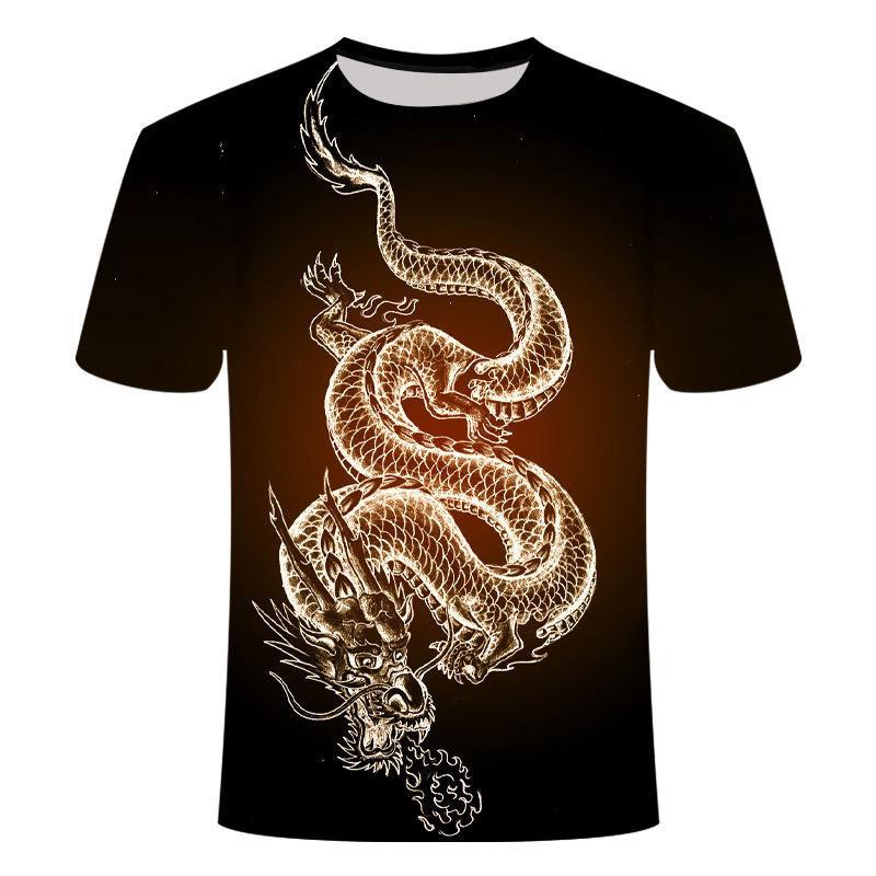 

Summer Dragon T-Shirts Animal 3D Print Men Women Round Neck Short Sleeve T Shirt Casual Hip Hop Top Harajuku Tees Man Clothing 5XL