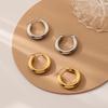 Glossy Minimalist Circle Earrings: European & American Fashion, Color-Retaining, High-End Electroplated Hoops for Women