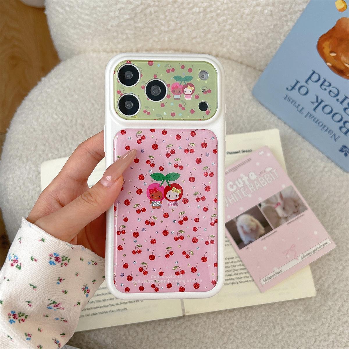 

Cherry KT Cat iPhone 15/17/16 Pro Max Anti-fall Case with Large Window Design iPhone 15 Pro