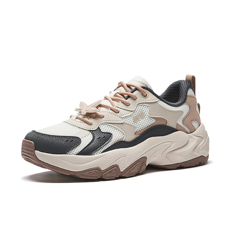 Anta Star Sea 2.0 Lässig Bequem Atmungsaktiv Stützend Low-Top Dad-Schuhe Herren Sneaker Elfenbein-Burg-Grau Weiß 912538839-2