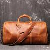Retro Męska Torba Podróżna Ręczna ze Skóry Naturalnej Damska Duża Torba Duffel ze Skóry Crazy Horse Skórzana Torba na Siłownię
