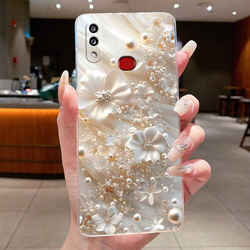 Case For Samsung A10s M01s Clear Silicone Fashion Butterfly Flower Soft Back Cover For Samsung Galaxy A10s Protective Phone Case