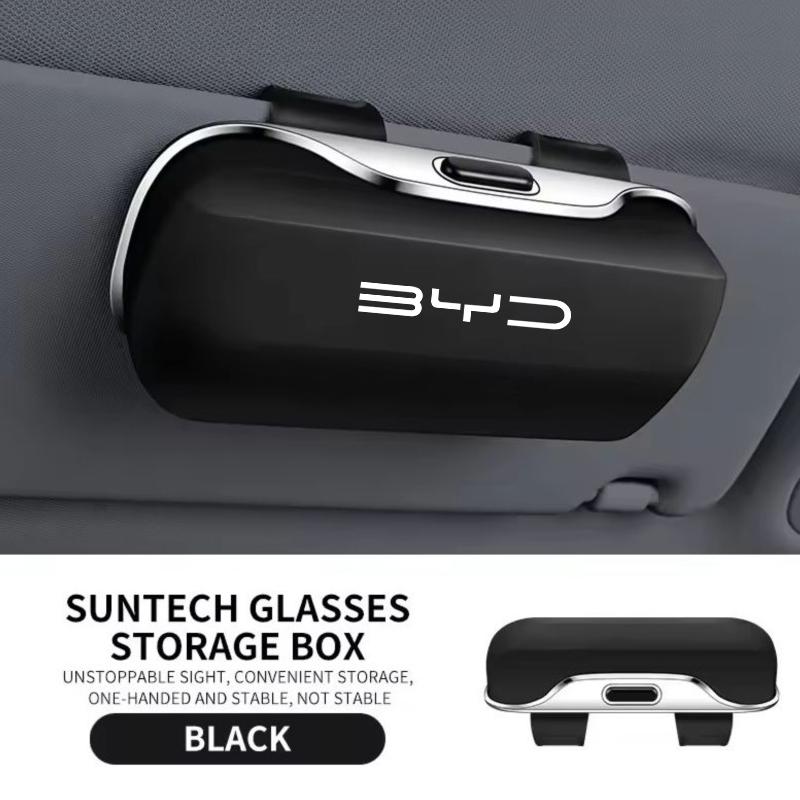 Multifunction Car Glasses Box Portable Car Sunglasses Holde For BYD Seal U Atto3 Yuan Plus Atto2 Dophn Seagull S6 S7 Tang X Drea чёрный
