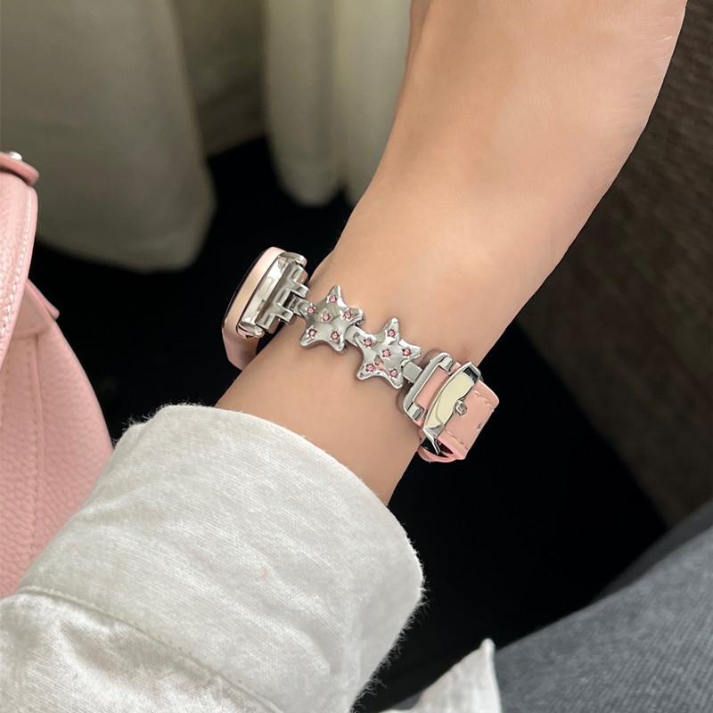 Luxury Leather Butterfly Strap For Xiaomi Mi Band 9 8 Smartwatch Band For Mi Band 8 9 Pro Sport Bracelet Wristband Replacement Red Mi Watch 4 Strap