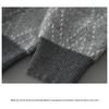 Men's Pure Wool Diamond Pattern Round Neck Loose Knit Sweater - Autumn/Winter Pullover