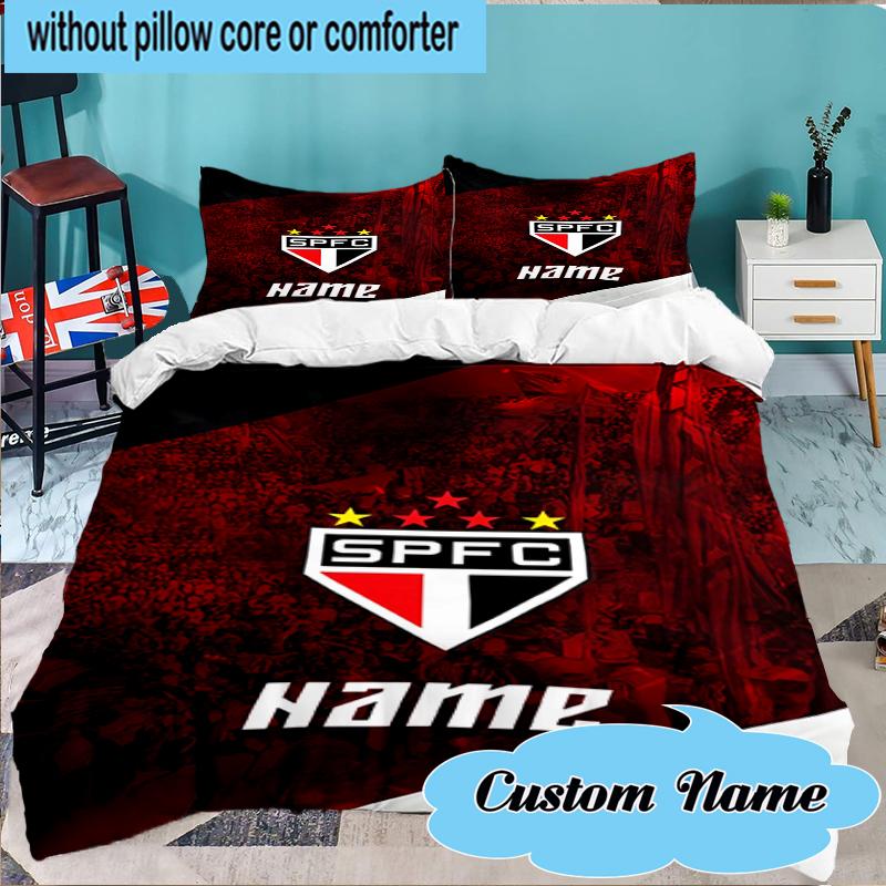 Custom Name SPFC Team Spirit Bedding Set 3pcs, Bedding Set Including 1pc Duvet Cover And 2pcs Pillowcases for Bedroom, Dormitory Gift