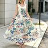 Sleeveless Fresh Floral A-Line Maxi Dress Soft Flowy Fabric,Elegant for Daily Casual & Vacation