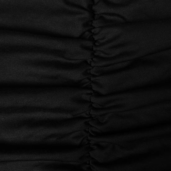 Damska sukienka wiosenna Przezroczysta koronka z długim rękawem Slim Fit Płaszcz Elastyczny dekolt w kształcie litery V Jednolity kolor powyżej kolan Mini sukienka na imprezę balową