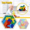 Wooden Hexagonal Puzzle for Kid Adults Shape Pattern Block Tangram Brain Teaser