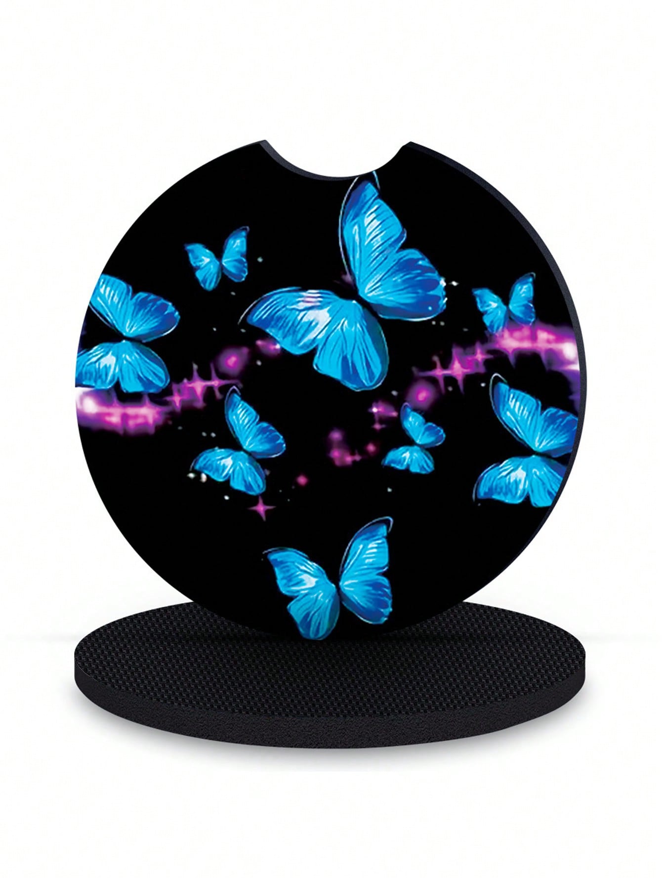 

2-Pack Butterfly Pattern Car Cup Holder Coasters – Absorbent Heat-Resistant Non-Slip Cup Mat, Car Interior Decor Accessory