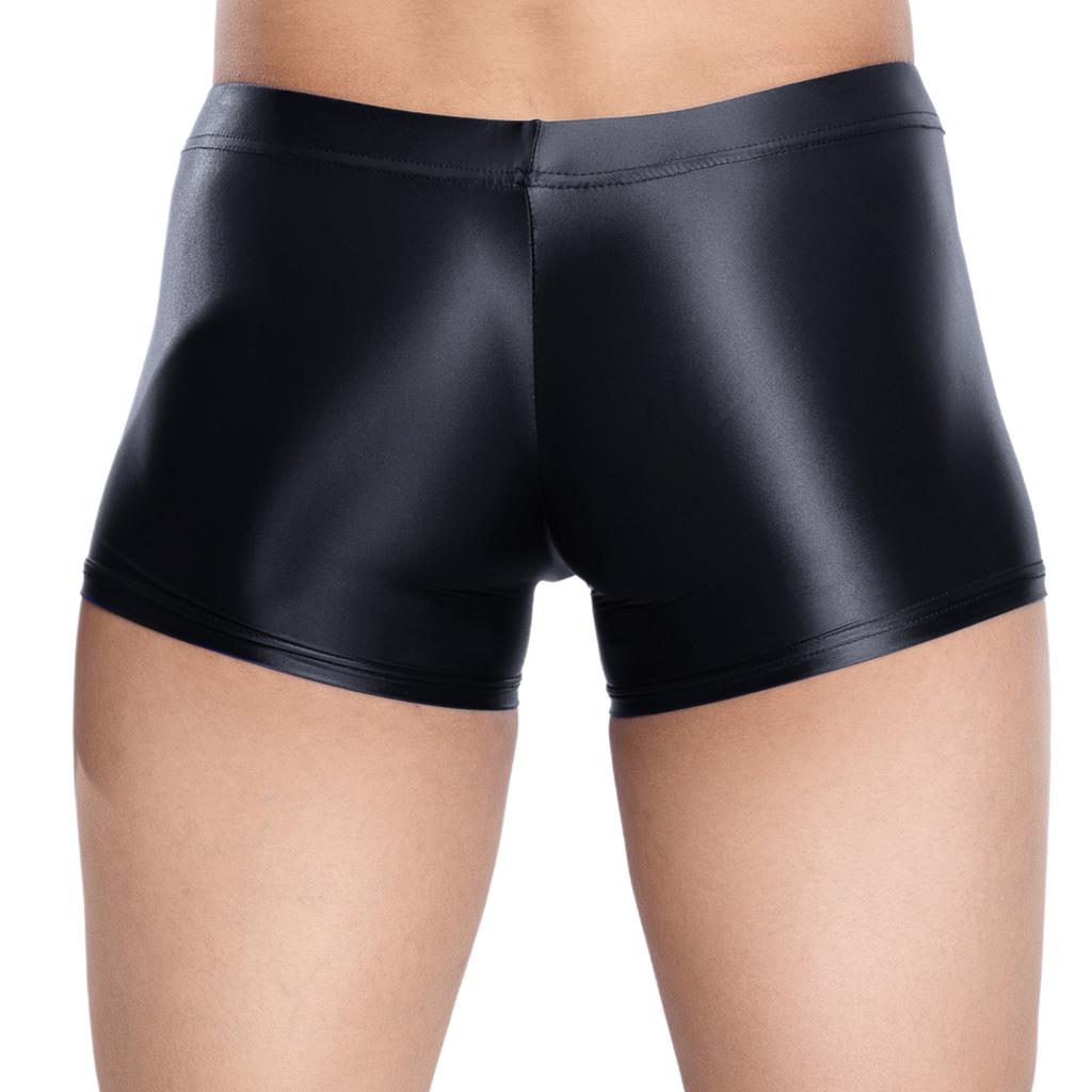 Herren Glänzende Atmungsaktive Unterwäsche Niedrige Leibhöhe Scheide Beutel Elastischer Bund Slips Bade-Schlaf-Shorts
