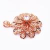 Purple Gold-Plated Rose Gold Inlaid Zircon Flower Hollow Pendant Simple Fashion Trend Personalized Color Gold Chain