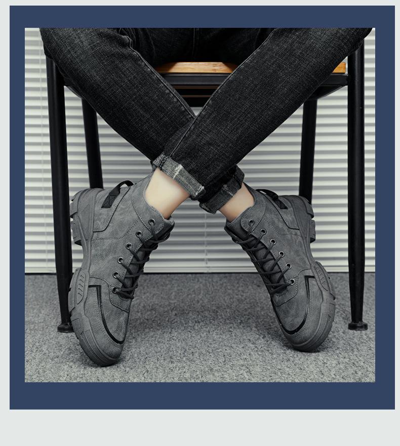 Pánské jarní boty Martin s vysokým svrškem 2025: Trendy britské a korejské pracovní boty