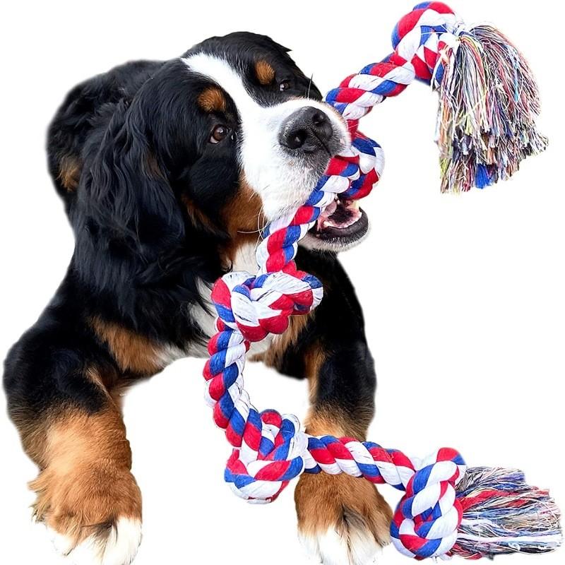 Pet Dog Chew Toy With Cotton Rope For Large Dogs Durable Tether Play