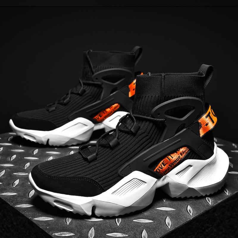 Autumn and Winter New Personalized Platform Men's Shoes Fashionable Large Size Dad Shoes High Top Socks Shoes Comfortable