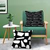 Black And White Abstract Print Pillow Case Comfort Sofa Bed Silky Elegant Invisible Zipper Decorative Cushion Cover