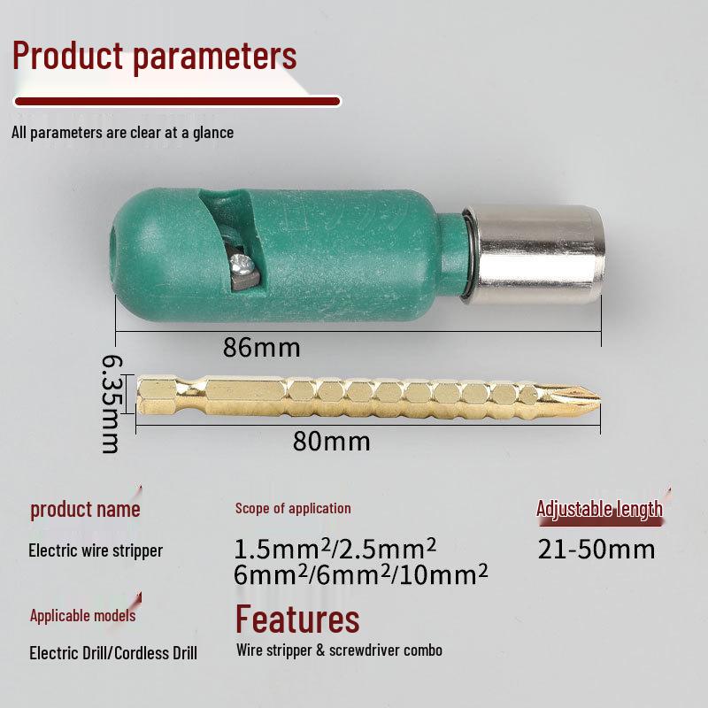 Electrician's Lightweight Portable Wire Stripper Drill for Fast Cable Peeling