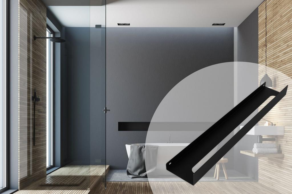 Półka łazienkowa sf02-600-b black sku rea-06010