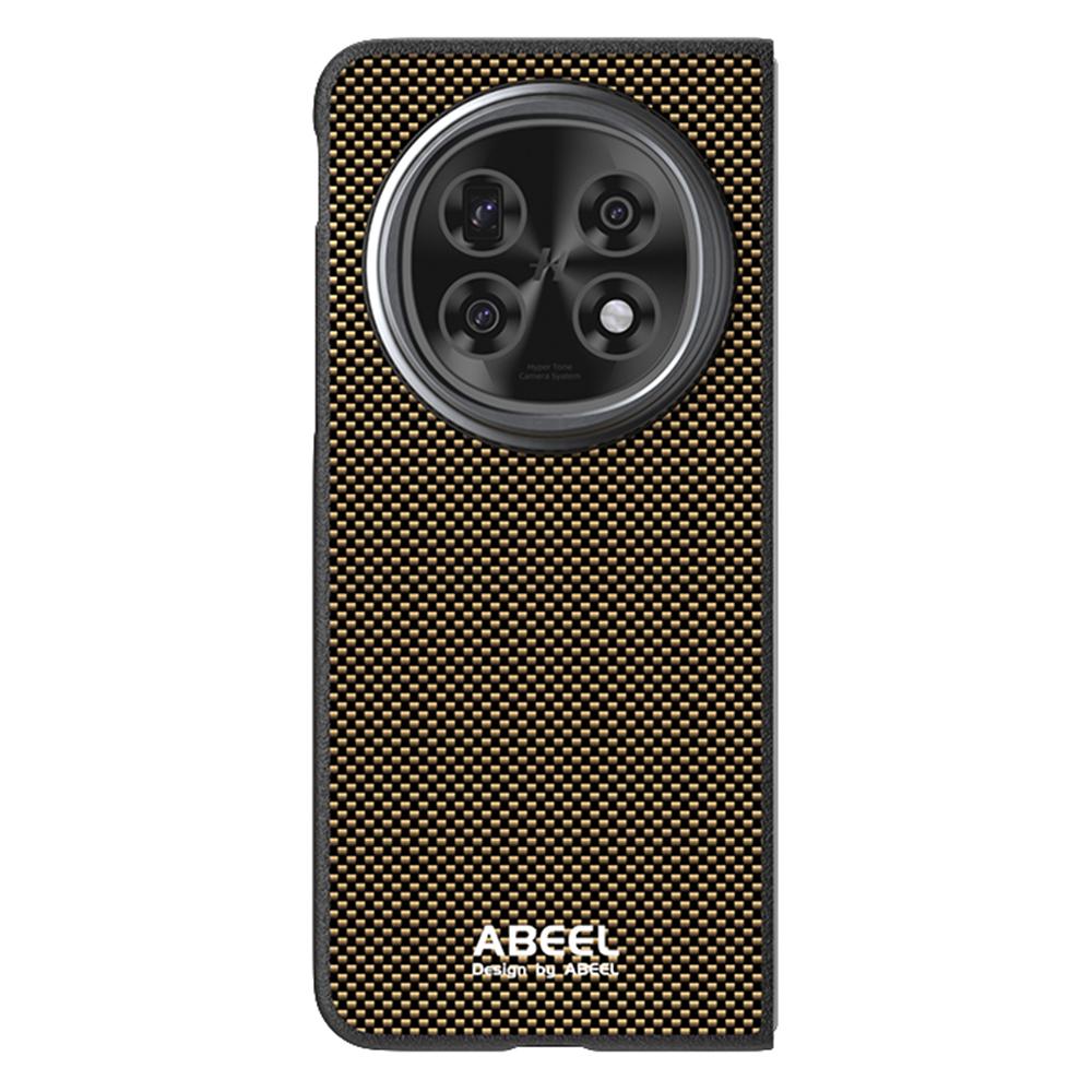 

ABEEL For Oppo Find N5 5G Case Compatible with MagSafe Printed PC TPU Aluminum Alloy Leather Phone Cover Gold