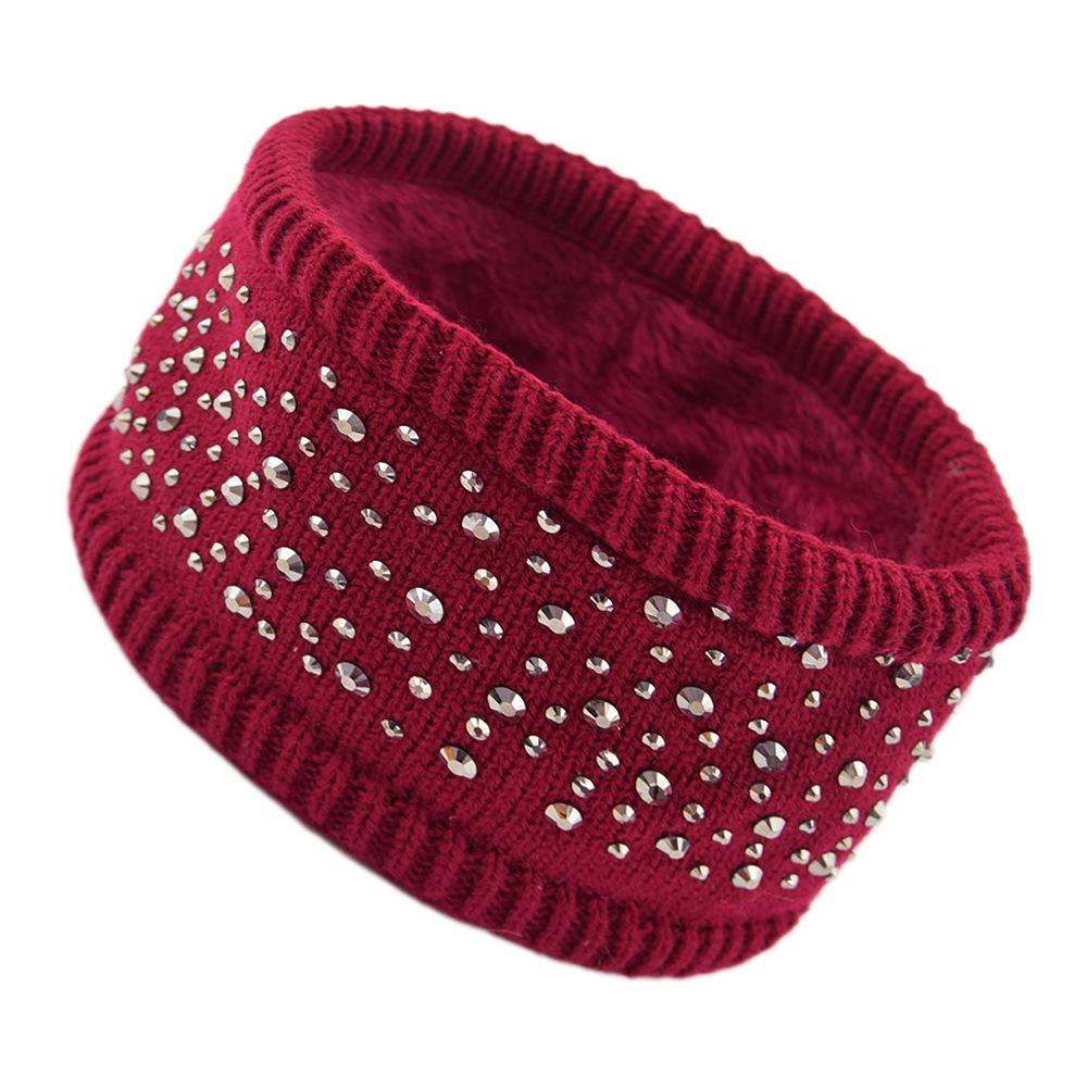 

Серебристая плюшевая повязка на голову с бриллиантами, теплая шерстяная подкладка, вязаная повязка на голову, женская, осенне-зимняя, защита для ушей, головной убор, аксессуары для волос Size fits all