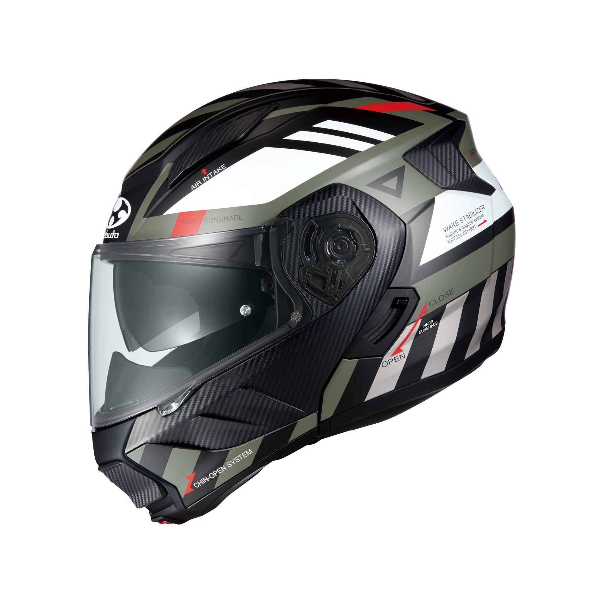 

OGK KABUTO Bike Helmet System RYUKI ALERT Flat Khaki Gray (Size S)