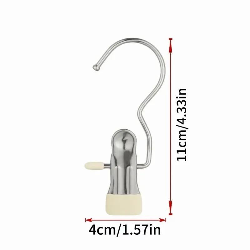 10pcs Stainless Steel Clothespins Laundry Clothes Pegs Hook Portable Hanging Clothes Clip Wardrobe Clothes Organizer Hanger