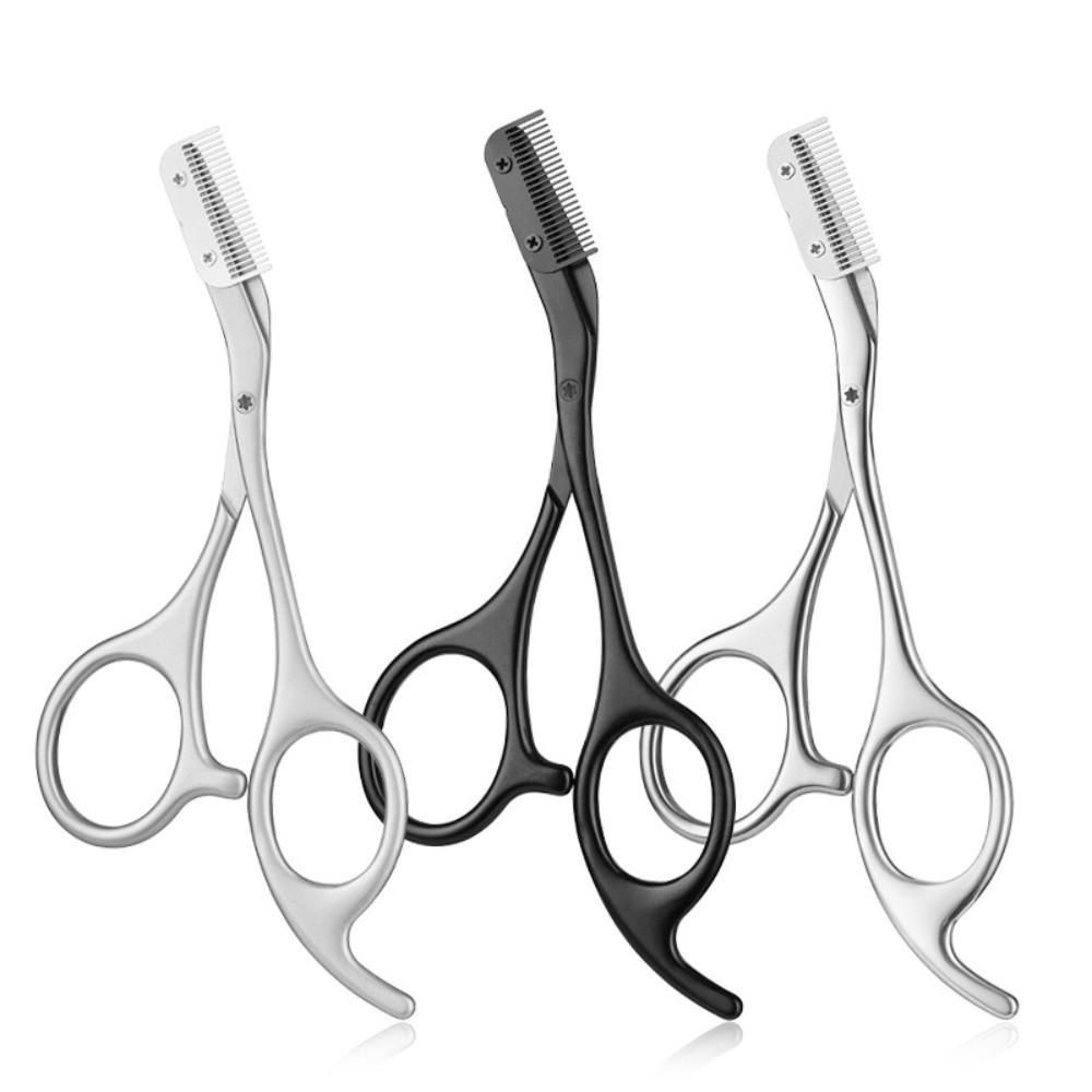 Metal Texture Eyebrow Scissors Built-in Comb Grooming Tool New Eyebrow Trimmer  Creating Eyebrows