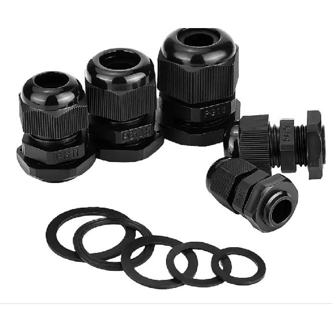 40 Pieces Of Plastic Waterproof Adjustable 3.5-13mm Cable Connectors PG7, PG9, PG11, PG13.5, PG16