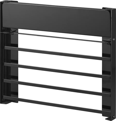 Yamazaki Tower Washing Machine Storage Rack, 2-Tier Magnetic Folding Shelf, Black, Dimensions: W41 x D26 x H36.5cm (W x D x H), Model 1718