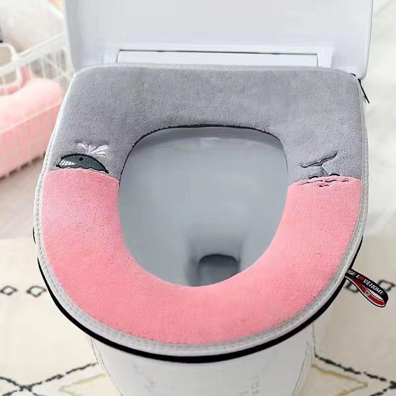 Four Season Universal Toilet Cover Toilet Seat Cushion Universal Zipper Style Household Toilet Seat Cushion Toilet Seat Cover