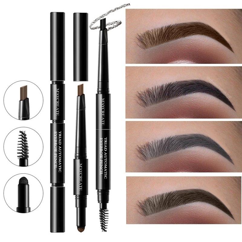 3 In 1 Eyebrow Set for Women Waterproof Eyebrow Pencil + Powder + Brush Pigment Black Brown Eyebrow 4