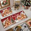 2Pcs Anti Fatigue Kitchen Rugs Christmas Gingerbread Waterproof Non-Slip Thick Cushioned Kitchen Mat Heavy Duty Comfort Standing Mat for Kitchen