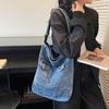 Vintage Large Capacity Denim Tote Bag Women's Shoulder Bag Commuter Crossbody Bag