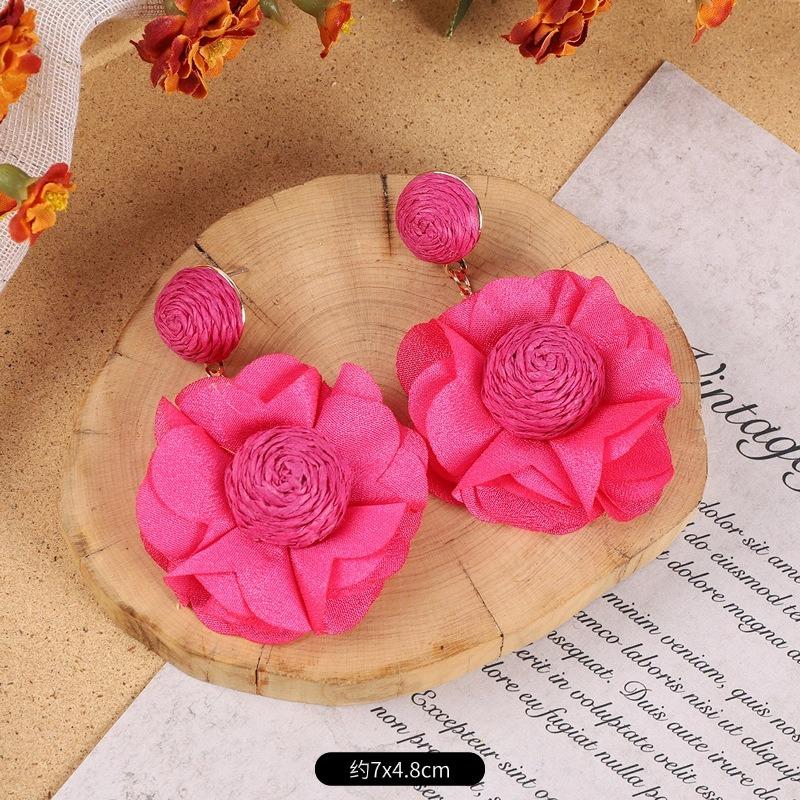 

Серьги-гвоздики в виде ротанговых цветов для отпуска, богемные, приморские, винтажные, соломенные, аксессуары для ушей, женские серьги