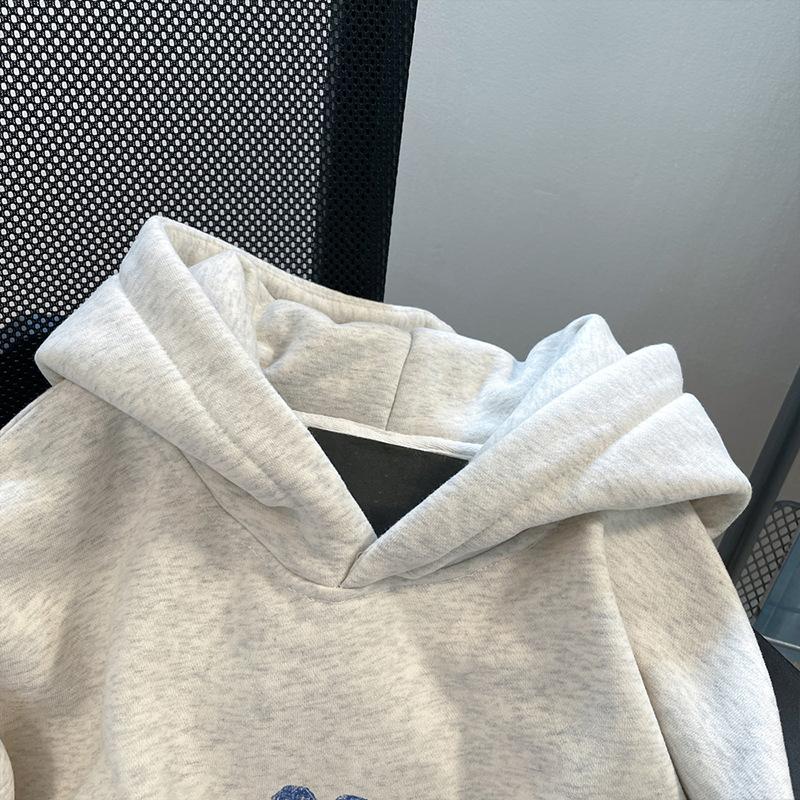 Hooded Sweater Niche American Trendy Brand Women's Loose Season New Velvet Thickened Men's Top