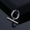 Wannee 2pcs Cross Feather Stud Earrings Punk Rock Style Stainless Steel Hiphop Jewelry For Women Men