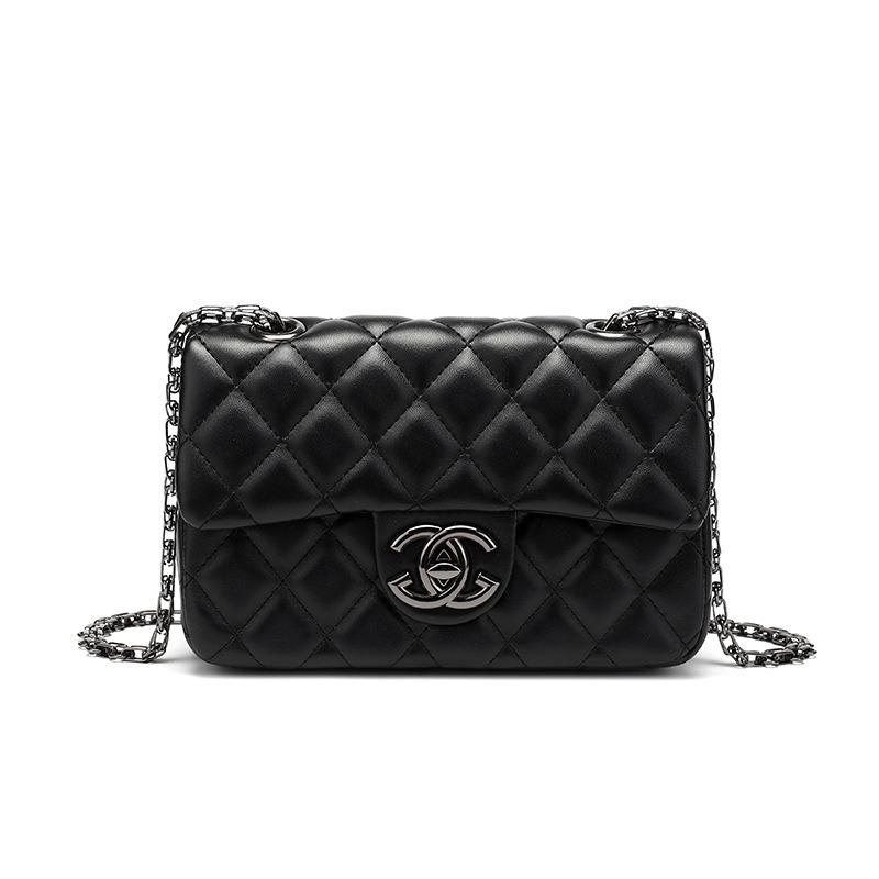 Bolsa quadrada de diamante de couro nova bolsa de mensageiro versátil feminina bolsa de ombro de verão bolsa feminina