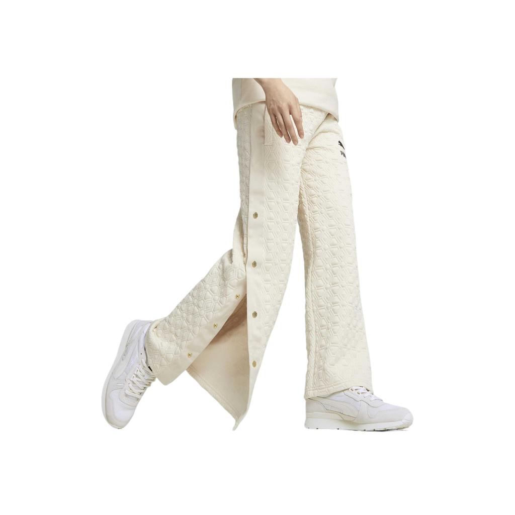 Puma Luxe Sport T7 Pantaloni a Gamba Larga con Bottoni Unisex Bianco Neve 620853-87