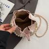 South East Asia shoulder messenger bag new Chinese embroidery bucket bag small fragrant wind pearl chain national style handbag