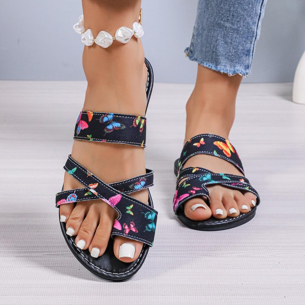 Mode 2024 EVA Ethno-Stil Bedruckte Hausschuhe Damen Bottom Schuhe Sommer Damen Anti-Rutsch Hausschuhe Flache Flip-Flops zapatos para mujeres