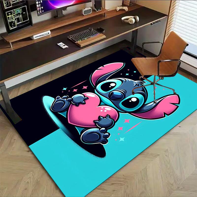 Stitch Heart Illustration Carpet For Playroom Bedroom Living Room Sofa Home Decorkids Game Area Rug Nonslip Floor Mat
