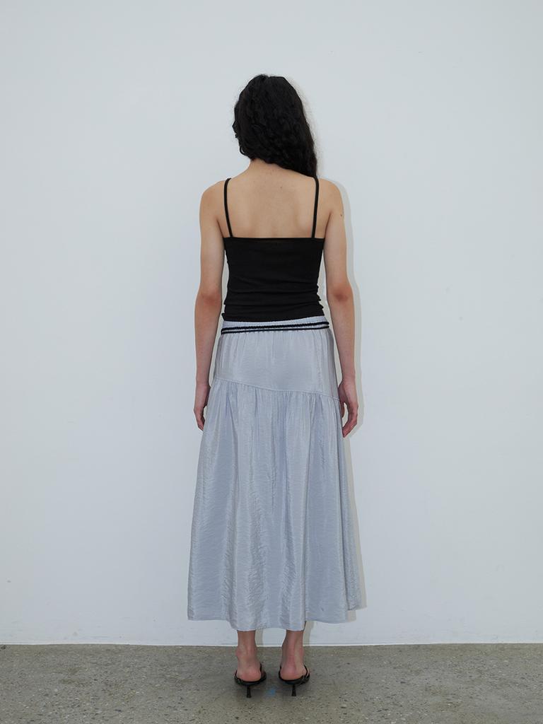 Text Room Emma Shirred Skirt_Light Blue